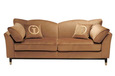 Диван Garda Decor Диван Сиена(Siena)/BD трехм.без мех.,велюр коричневый Colt004 228*92*92см арт. 187BD-SIENA-2K-Colt004