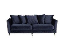 Диван Garda Decor Диван Sorrento 220 трехмест., велюр т.синий Bel18 220*101*88см арт. SORRENTO-220-2K-Т.СИНИЙ-Bel18