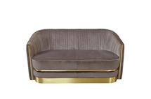 Диван Garda Decor 87YY-1890-2 BRN Диван двухместный велюр серо-коричн. 156*91*83см арт. 87YY-1890-2 BRN