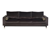 Диван Garda Decor Диван Madrid Memory с кантом трехм. без мех.,велюр серый Riv96 арт. MADRID-Mem2K-СЕР-Riv96+Atl126