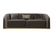 Диван Garda Decor 102AN-DIV-9163-TSE Диван Geneve трехместный, велюр т.серый 222*95*76см арт. 102AN-DIV-9163-TSE