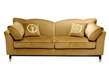 Диван Garda Decor Диван Siena трехм.без мех.,велюр золотой Pad14 228*92*92см арт. SIENA-3K-ЗОЛ-PAD14