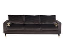 Диван Garda Decor Диван Madrid Memory с кантом трехм. без мех.,велюр серый Riv96 арт. MADRID-Mem2K-СЕР-Riv96+Atl126