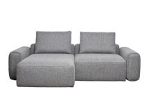 Диван Garda Decor Диван трехместный Turin с канапе и мех черно/серый Santo1606 255*163,5**68см арт. TURIN-TMN3-Santo1606