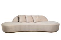 Диван Garda Decor 87YY-DIV2262 Диван Леа (Lea) трехместный, велюр кремовый 290*112*75см арт. 87YY-DIV2262