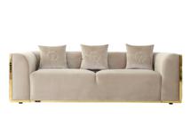 Диван Garda Decor 102AN-DIV-9173-BEG Диван Берн (Bern) трехместный, велюр бежевый 233*96*69см арт. 102AN-DIV-9173-BEG