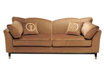 Диван Garda Decor Диван Сиена(Siena)/BD трехм.без мех.,велюр коричневый Colt004 228*92*92см арт. 187BD-SIENA-2K-Colt004