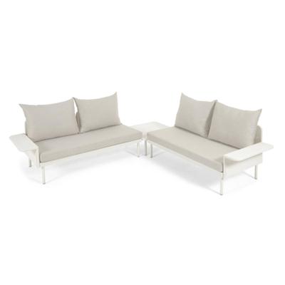 Диван La Forma (ех Julia Grup) Комплект уличной мебели Zaltana 2 дивана и стол с белой матовой отделкой арт. 114303