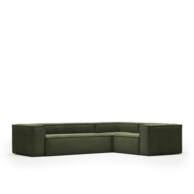 Диван La Forma (ех Julia Grup) Угловой 4-местный диван Blok из плотного вельвета зеленого цвета 320 х 230 см арт. 115762