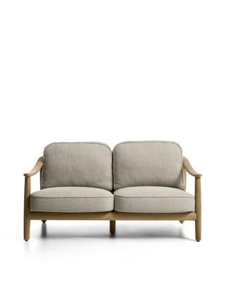 Диван La Forma (ех Julia Grup) Уличный 2-х местный диван Elunda из тикового дерева и бежевой веревки арт. 482219