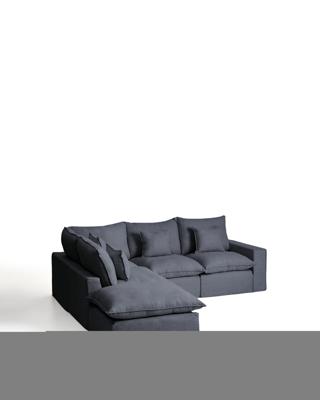 Диван La Forma (ех Julia Grup) Угловой диван Anarela на 4 места со съемными чехлами из темно-серого льна и вискозы, 287 x 307 арт. 483165