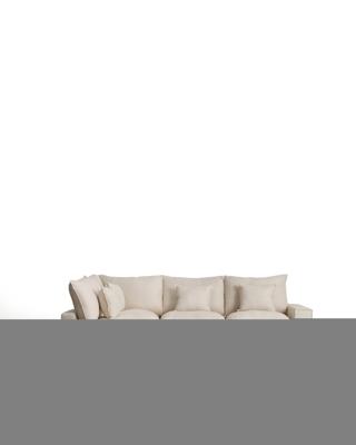 Диван La Forma (ех Julia Grup) Угловой модульный диван Anarela на 4 места со съемными чехлами из бежевого льна и вискозы, 287 x 307 арт. 483163