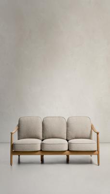 Диван La Forma (ех Julia Grup) Уличный 3-х местный диван Elunda из тикового дерева и бежевой веревки арт. 482221