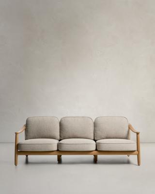 Диван La Forma (ех Julia Grup) Уличный 3-х местный диван Elunda из тикового дерева и бежевой веревки арт. 482221