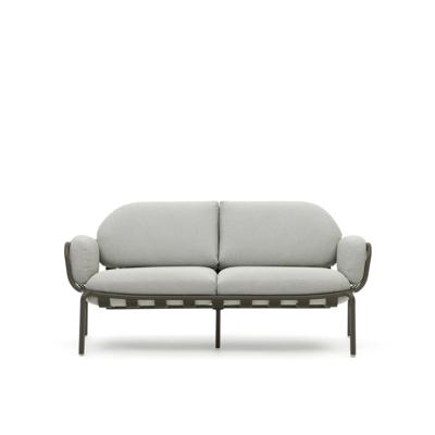 Диван La Forma (ех Julia Grup) Уличный диван Joncols из серой ткани и зеленым алюминиевым каркасом 164 см арт. 481935