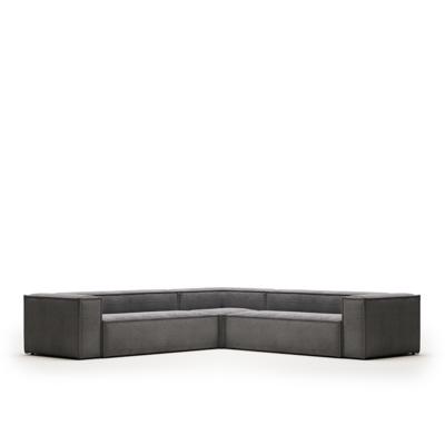 Диван La Forma (ех Julia Grup) Угловой 6 местный диван Blok 320 x 320 cm серый вельвет арт. 102396