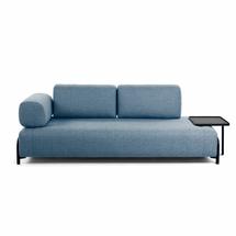 Диван La Forma (ех Julia Grup) Синий 3-местный диван Compo с большим подносом 252 см арт. 082827