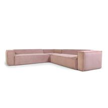 Диван La Forma (ех Julia Grup) Угловой 6 местный диван Blok 320 x 320 cm розовый вельвет арт. 102398