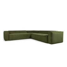 Диван La Forma (ех Julia Grup) 6-местный угловой диван Blok в зеленом толстом вельвете 320 x 320 см арт. 109753