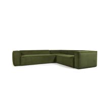 Диван La Forma (ех Julia Grup) 5-местный угловой диван Blok из плотного вельвета зеленого цвета 320 х 290 см арт. 115763