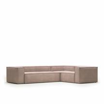 Диван La Forma (ех Julia Grup) Угловой 4-х местный диван Blok розовый вельвет 320 x 230 cm арт. 092287