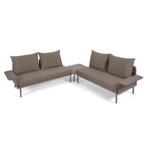 Диван La Forma (ех Julia Grup) Комплект уличной мебели Zaltana 2 дивана и стол с коричневой матовой отделкой арт. 114302