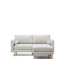 Диван La Forma (ех Julia Grup) Debra 2-местный модульный диван из перламутровой синели с ножками натурального цвета арт. 181425