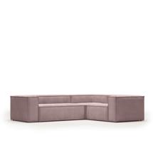 Диван La Forma (ех Julia Grup) Угловой 3-х местный диван Blok 290 x 230 cm розовый вельвет арт. 102397