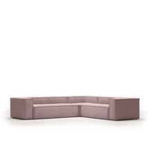 Диван La Forma (ех Julia Grup) Угловой 5 местный диван Blok 320 x 290 cm розовый вельвет арт. 102394