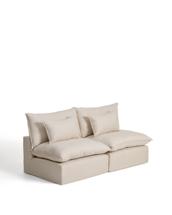 Диван La Forma (ех Julia Grup) Модульный трехместный диван Anarela из бежевого льна и вискозы со съемным чехлом, 220 см арт. 483125