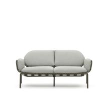 Диван La Forma (ех Julia Grup) Уличный диван Joncols из серой ткани и зеленым алюминиевым каркасом 164 см арт. 481935
