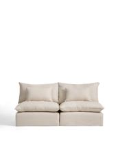 Диван La Forma (ех Julia Grup) Модульный трехместный диван Anarela из бежевого льна и вискозы со съемным чехлом, 220 см арт. 483125