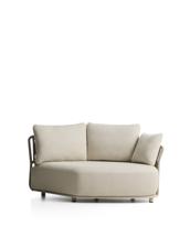 Диван La Forma (ех Julia Grup) Изогнутый модуль уличного дивана Osani из алюминия экрю и веревки цвета таупе 167 см арт. 482317