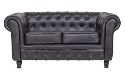 Диван MAK interior Дизайнерские кожаные диваны Chesterfield black leather 2S арт. 7LV24004-2-BGL