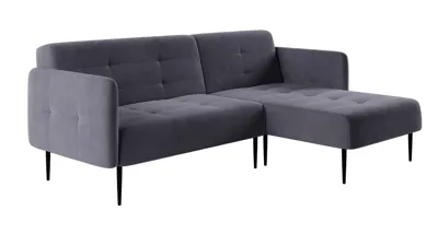 Диван Top concept Monaco диван-кровать с шезлонгом, с подлокотниками, бархат серый 27 арт. 13014