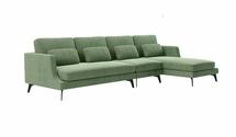 Диван Top concept Albert диван четырехместный с шезлонгом, бархат зеленый 19 арт. 14608