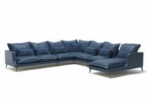 Диван Top concept Rey угловой диван с шезлонгом замша синий арт. 6414