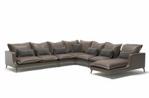 Диван Top concept Rey угловой диван с шезлонгом замша серый арт. 6415