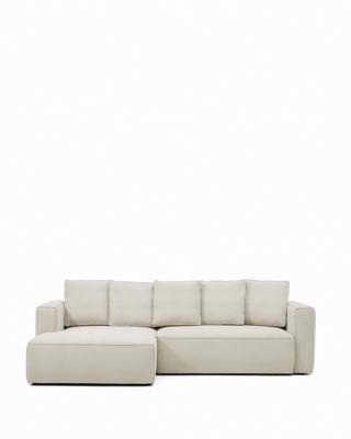 Диван-кровать La Forma (ех Julia Grup) 3-местный диван-кровать Marela бежевый шенилл с кушеткой слева, 276 см арт. 447769