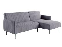 Диван-кровать Top concept Baccara диван-кровать с шезлонгом, с подлокотниками, бархат светло-серый 26 арт. 14020