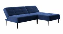 Диван-кровать Top concept Monaco диван-кровать с шезлонгом, без подлокотников, бархат синий 29 арт. 14117