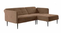 Диван-кровать Top concept Monaco диван-кровать с шезлонгом, с подлокотниками, бархат темно-коричневый 12 арт. 14123