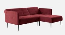 Диван-кровать Top concept Monaco диван-кровать с шезлонгом, с подлокотниками, бархат бордовый 16 арт. 14127