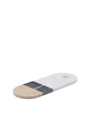 Доска La Forma (ех Julia Grup) Большая сервировочная доска Nivol из белого и черного мрамора и травертина арт. 262015