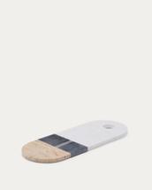 Доска La Forma (ех Julia Grup) Большая сервировочная доска Nivol из белого и черного мрамора и травертина арт. 262015