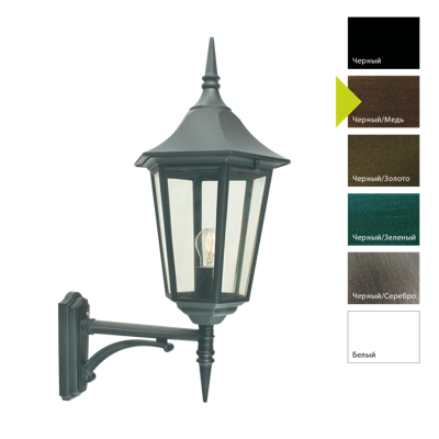 Фонарь Norlys Настенный фонарь Norlys, MODENA BIG BC (Черный/Медь) арт. 380BC