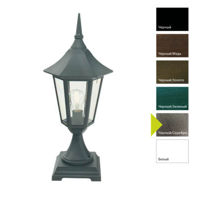 Фонарь Norlys Фонарь-пьедестал Norlys, MODENA BS (Черный/Серебро) арт. 300BS