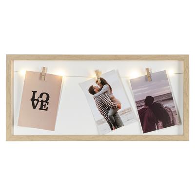 Фоторамка Bergenson Bjorn Рамка для фотографий с подсветкой everyday, 23х49 см, белая/натуральное дерево арт. BB0000517