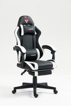Геймерское кресло TopChairs Кресло спортивное TopChairs Prophet с оттоманкой черно-белый арт. УТ000039480