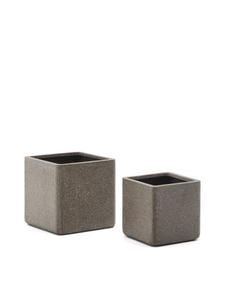 Кашпо La Forma (ех Julia Grup) Набор из 2 кашпо Minoa коричневого цвета из песчаника 44 x 44 см арт. 261973